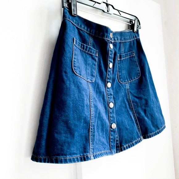 BDG denim women's mini flare skirt snap button - Picture 3 of 4